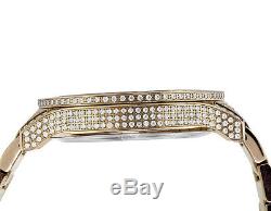 Plaqué Or Rose Hommes Bijoux Acier Illimités 45mm Simulé Diamond Watch