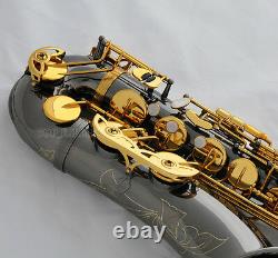 Professional Black Nickel Or Tenor Sax Gravure Bell Saxophone +metal Bouche