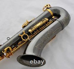 Professional Black Nickel Or Tenor Sax Gravure Bell Saxophone +metal Bouche