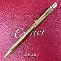 Rare Vintage Authentic Cartier Ballpoint Pen Trinity Gold Plaqué (utilisé)