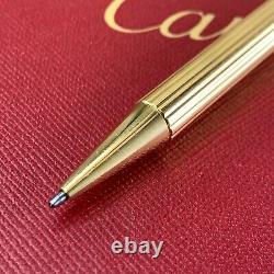 Rare Vintage Authentic Cartier Ballpoint Pen Trinity Gold Plaqué (utilisé)