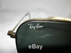 Ray Ban Caravan, 58 Mm, Plaqué Or 22 Carats, Verres Cristallins, B & L Usa, Vintage