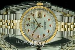 Rolex - Lunette Cannelée En Or À Cadran Diamanté Et Cadran Diamants Pour Homme Datejust, Deux Tons 36 MM