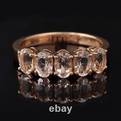 Rose Or Plaqué 925 Sterling Silver Prong Setting Morganite Gemstone Ring