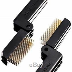 Tweezerman Folding Cils Comb Plaqué Dents De Beauté Spaced Curlers Les Dents Métalliques