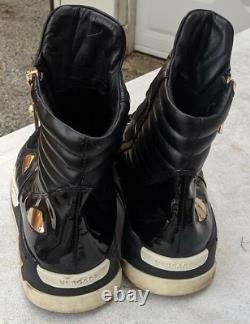 Versace Medusa Gold Plate Black Leather High-top Sneakers Boots Rare Hommes 11