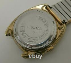 Vintage 1971 Seiko Bellmatic 4006 6031 Alarme Gold Plate Brown Face Gents Watch