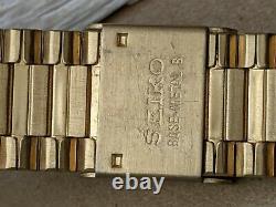 Vintage 1992 Gold-plated Seiko Day-date Avec Cadran À La Menthe, Bracelet Orig, 5y23 Mvmt, Runs
