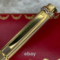 Vintage Authentic Cartier Ballpoint Pen Vendome Trinity 18k Or Plaqué Avec Case2