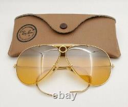 Vintage B & L Ray Ban Bausch & Lomb Mirror Ambermatic Shooter 62mm Aviator Withcase