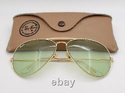 Vintage B&l Ray Ban Bausch & Lomb Green Changeable 62mm Gold Outdoorsman Avec Boîtier