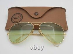 Vintage B&l Ray Ban Bausch & Lomb Green Changeables 62mm Gold Aviator Withcase