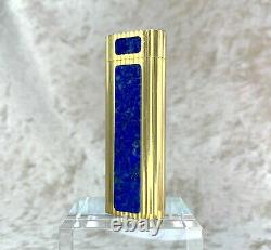 Vintage Cartier Gaz Léger Lapis Lazuli Oval 18k Finition Plaqué Or Avec Boîtier