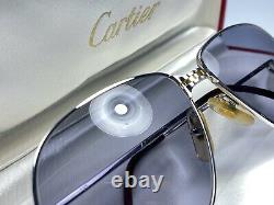 Vintage Cartier Panthere 56 Petites Lunettes De Soleil Plaquées Plates France 18k