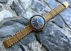Vintage Raketa Ussr 70s Time Zones Cal. 2628. H Montre-bracelet Pilote Gold Plaqué