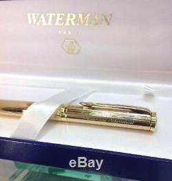 Waterman Préface Plaqué Or Gt Stylo-plume Pointe Moyenne En Or 18 Carats Nib Gravé