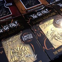 Yu-Gi-Oh! Trois Dieux Fantômes Ensemble de 6 Cartes en Métal Plaquées Or 24 CARATS Édition Limitée