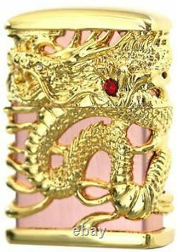 Zippo Lighter Dragon Full Metal Jacket Gold Plate Pink Gold Lighter Japan Nouveau